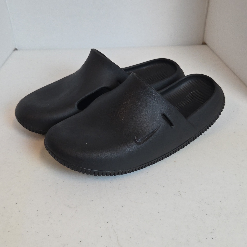 Nike Women Black Calm Mule Slide Sandals — Simple Minimalist Design Size 9 - Picture 3 of 8